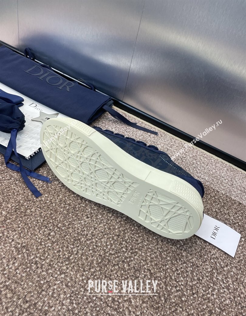 Travis x Dior B33 Low-top Sneakers in Printed Oblique and Suede Navy Blue 2025 (JC-250220085)