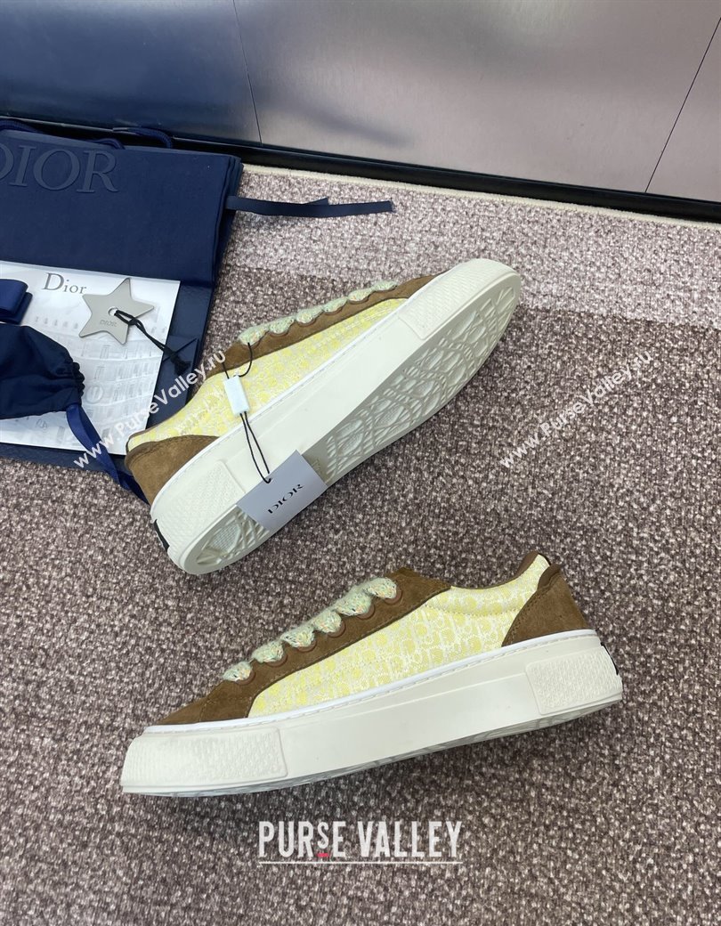 Travis x Dior B33 Low-top Sneakers in Oblique Jacquard and Suede Yellow/Brown 2025 (JC-250220086)