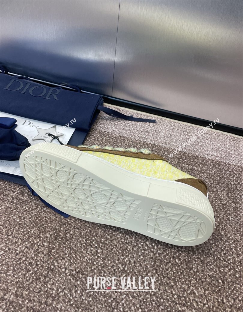 Travis x Dior B33 Low-top Sneakers in Oblique Jacquard and Suede Yellow/Brown 2025 (JC-250220086)