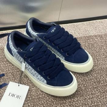 Travis x Dior B33 Low-top Sneakers in Oblique Jacquard and Suede Navy Blue 2025 (JC-250220088)