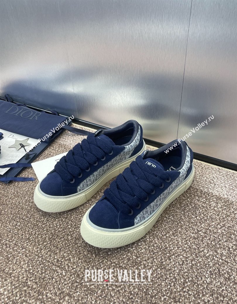 Travis x Dior B33 Low-top Sneakers in Oblique Jacquard and Suede Navy Blue 2025 (JC-250220088)