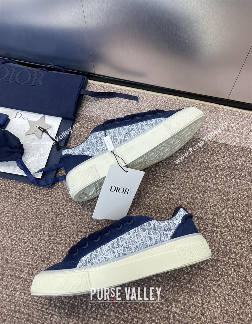 Travis x Dior B33 Low-top Sneakers in Oblique Jacquard and Suede Navy Blue 2025 (JC-250220088)