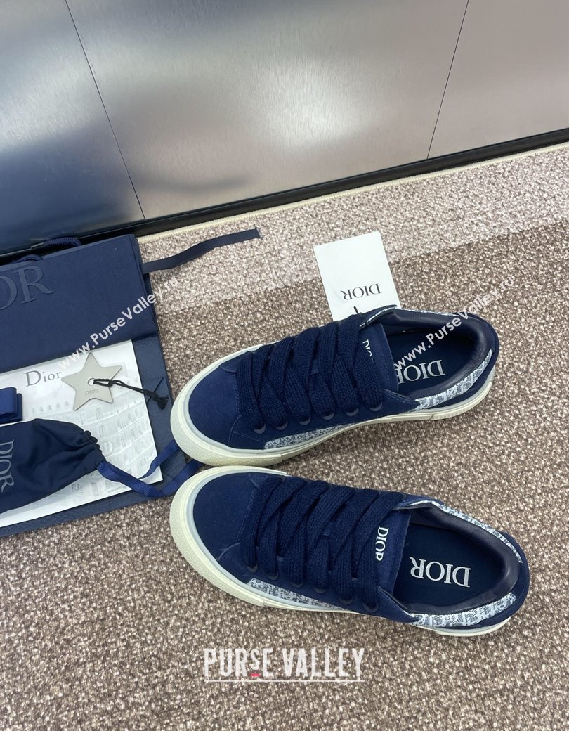 Travis x Dior B33 Low-top Sneakers in Oblique Jacquard and Suede Navy Blue 2025 (JC-250220088)