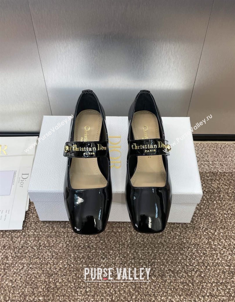 Dior D-Lane Mary Janes Pumps 3.5cm in Patent Calfskin Black 2025 (JC-250220054)