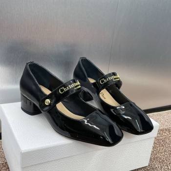 Dior D-Lane Mary Janes Pumps 3.5cm in Patent Calfskin Black 2025 (JC-250220054)