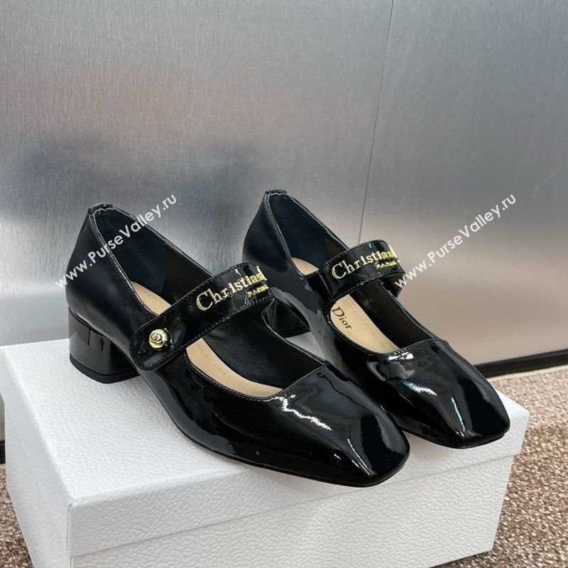 Dior D-Lane Mary Janes Pumps 3.5cm in Patent Calfskin Black 2025 (JC-250220054)