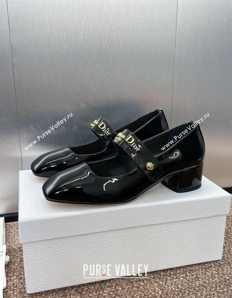 Dior D-Lane Mary Janes Pumps 3.5cm in Patent Calfskin Black 2025 (JC-250220054)