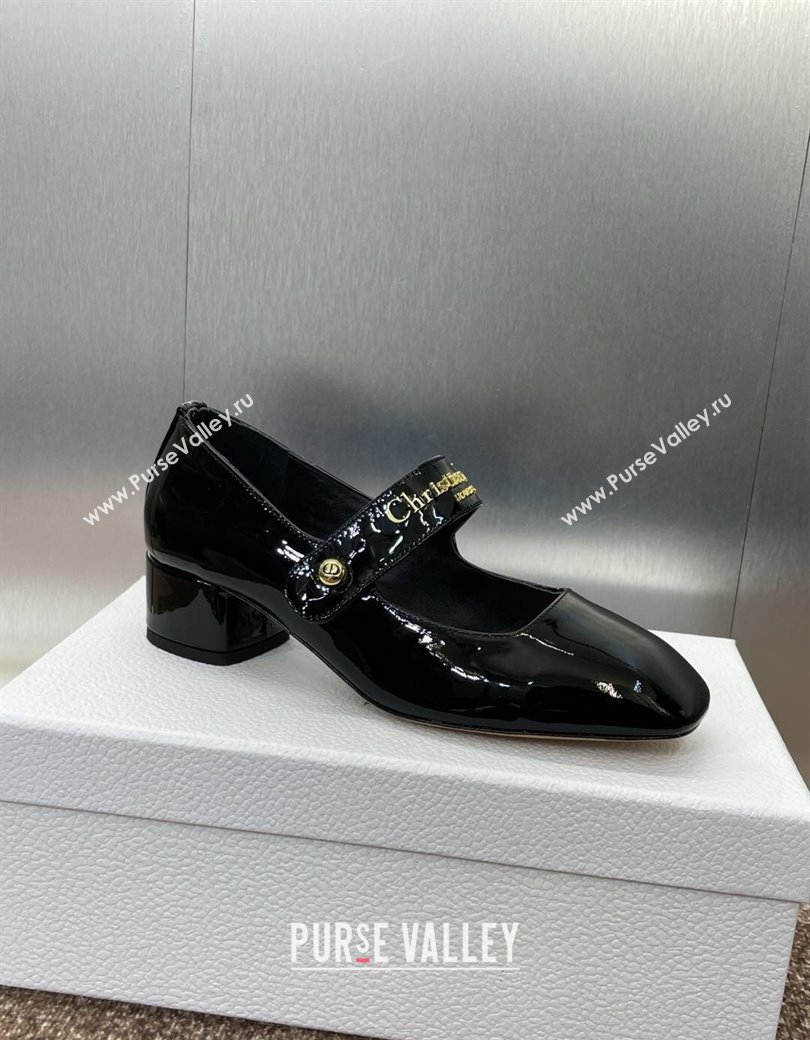 Dior D-Lane Mary Janes Pumps 3.5cm in Patent Calfskin Black 2025 (JC-250220054)