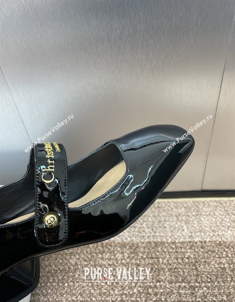 Dior D-Lane Mary Janes Pumps 3.5cm in Patent Calfskin Black 2025 (JC-250220054)