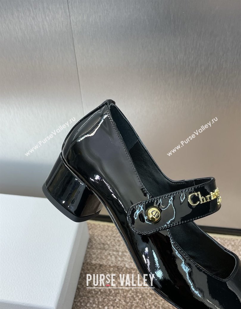 Dior D-Lane Mary Janes Pumps 3.5cm in Patent Calfskin Black 2025 (JC-250220054)