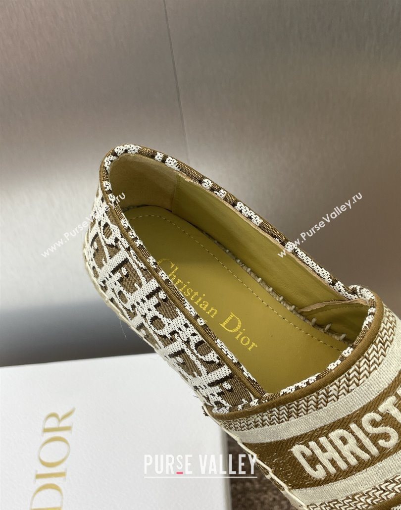 Dior Granville Espadrilles Flat in Oblique Embroidered Cotton Brown 2025 0605 (JC-250605037)