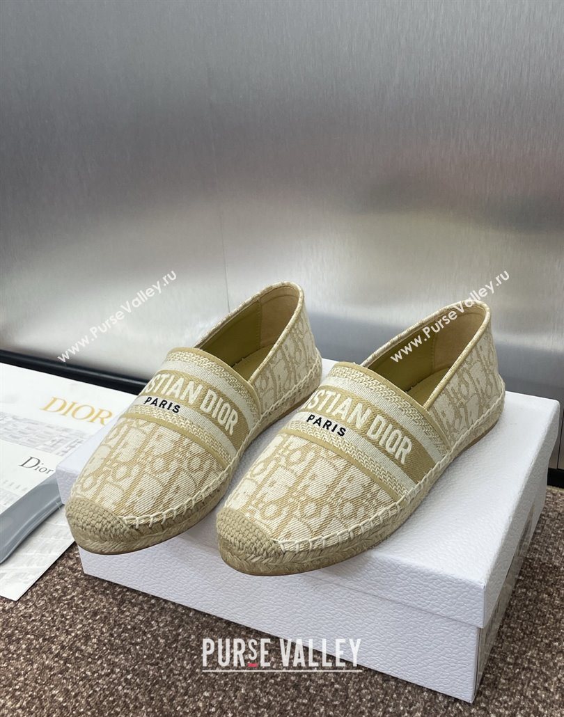 Dior Granville Espadrilles Flat in Oblique Embroidered Cotton Beige 2025 0605 (JC-250605039)