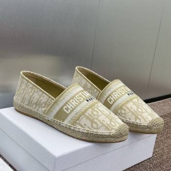 Dior Granville Espadrilles Flat in Oblique Embroidered Cotton Beige 2025 0605 (JC-250605039)
