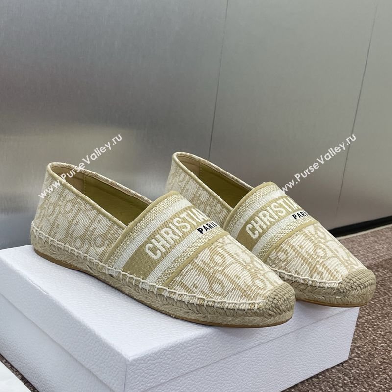 Dior Granville Espadrilles Flat in Oblique Embroidered Cotton Beige 2025 0605 (JC-250605039)