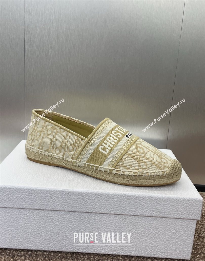 Dior Granville Espadrilles Flat in Oblique Embroidered Cotton Beige 2025 0605 (JC-250605039)