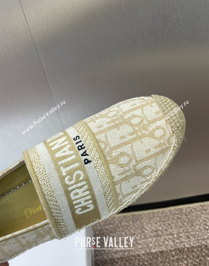 Dior Granville Espadrilles Flat in Oblique Embroidered Cotton Beige 2025 0605 (JC-250605039)