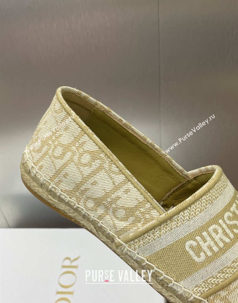 Dior Granville Espadrilles Flat in Oblique Embroidered Cotton Beige 2025 0605 (JC-250605039)