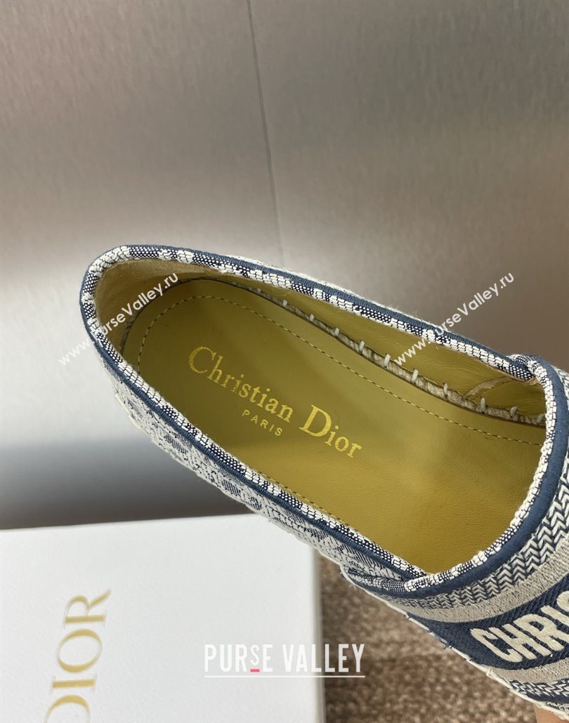 Dior Granville Espadrilles Flat in Oblique Embroidered Denim Blue 2025 0605 (JC-250605040)
