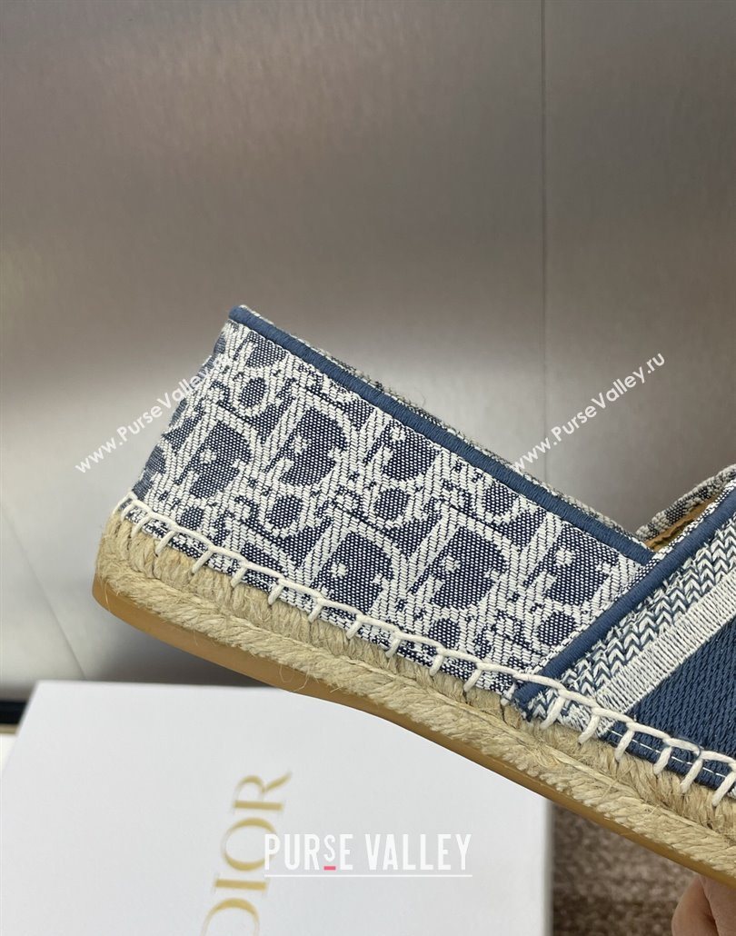 Dior Granville Espadrilles Flat in Oblique Embroidered Denim Blue 2025 0605 (JC-250605040)