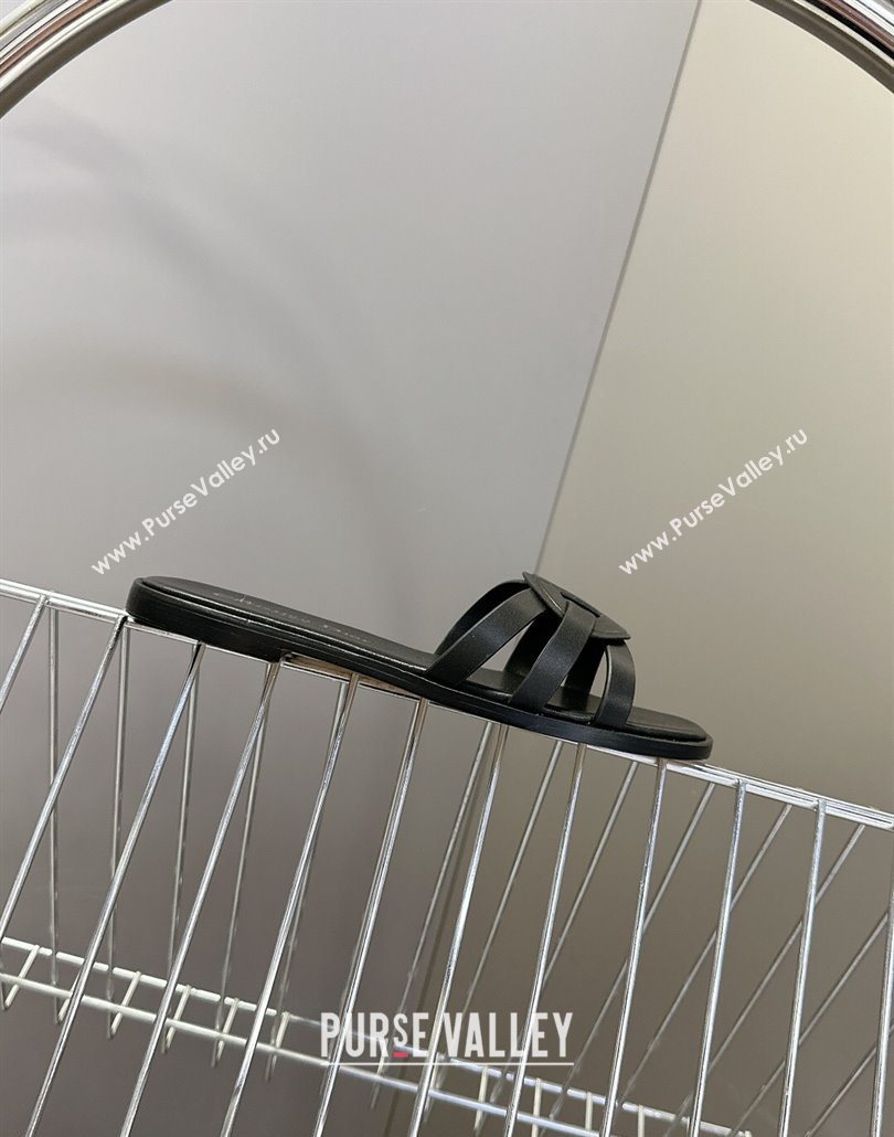 Dior D-Club Flat Slides Sandal in Calfskin Leather Black 2025 (MD-250605051)