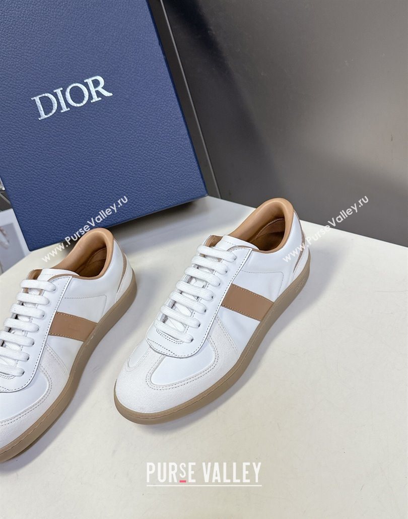 Dior B01 Matchpoint Sneakers in Calfskin and Suede Cognac Brown/White 2025 (HQG-250605035)