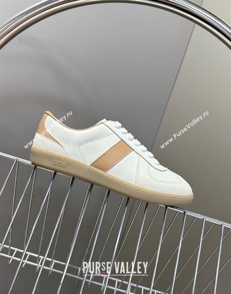 Dior B01 Matchpoint Sneakers in Calfskin and Suede Cognac Brown/White 2025 (HQG-250605035)