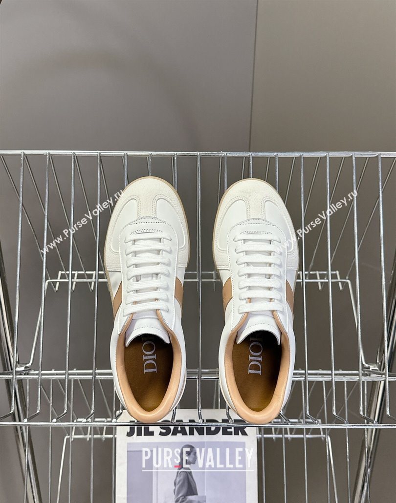 Dior B01 Matchpoint Sneakers in Calfskin and Suede Cognac Brown/White 2025 (HQG-250605035)