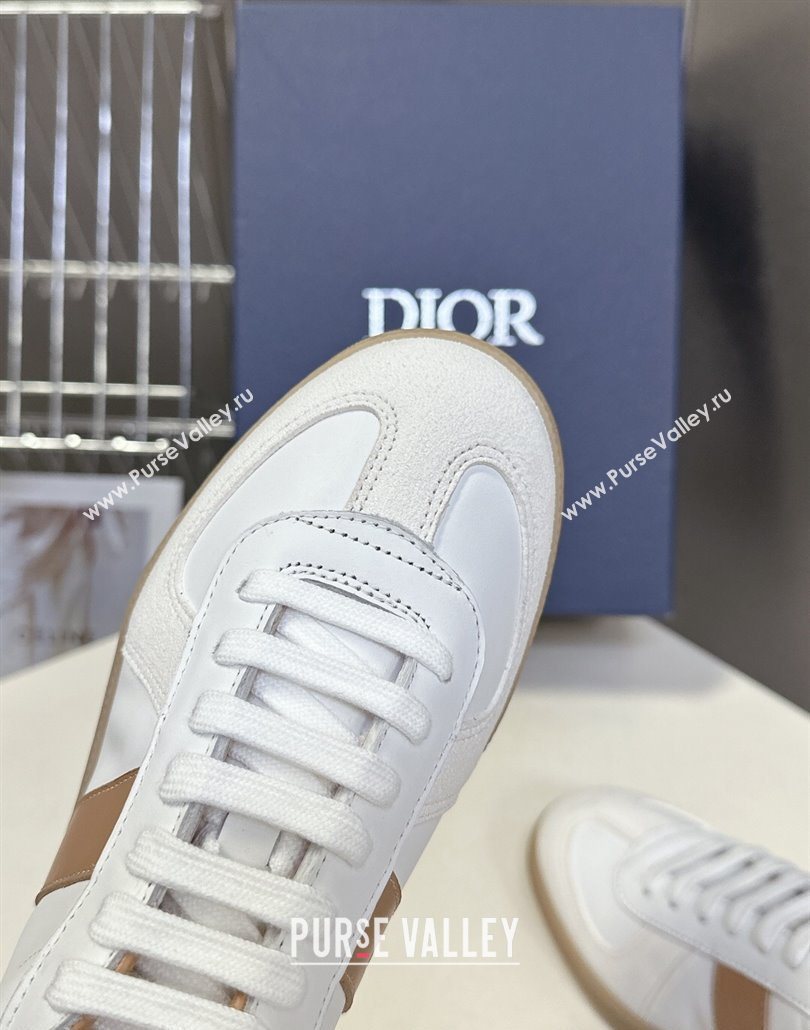 Dior B01 Matchpoint Sneakers in Calfskin and Suede Cognac Brown/White 2025 (HQG-250605035)