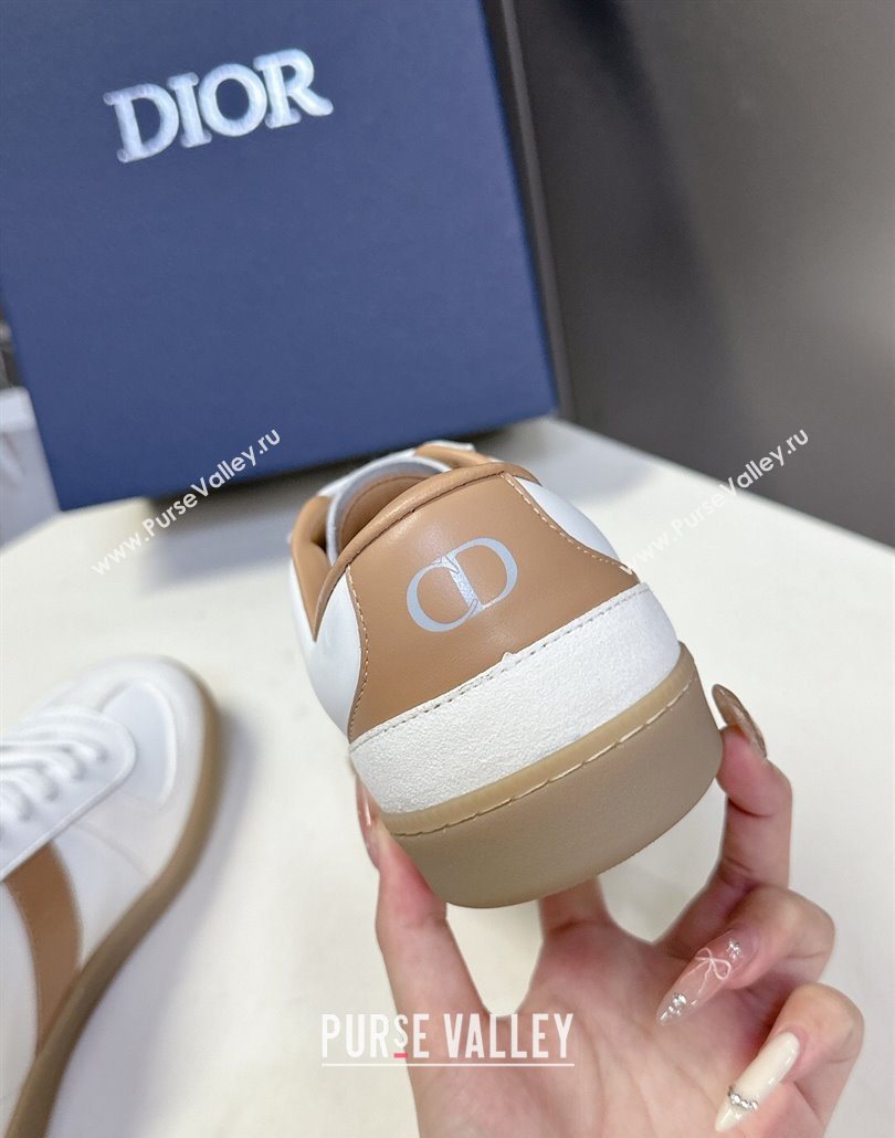 Dior B01 Matchpoint Sneakers in Calfskin and Suede Cognac Brown/White 2025 (HQG-250605035)