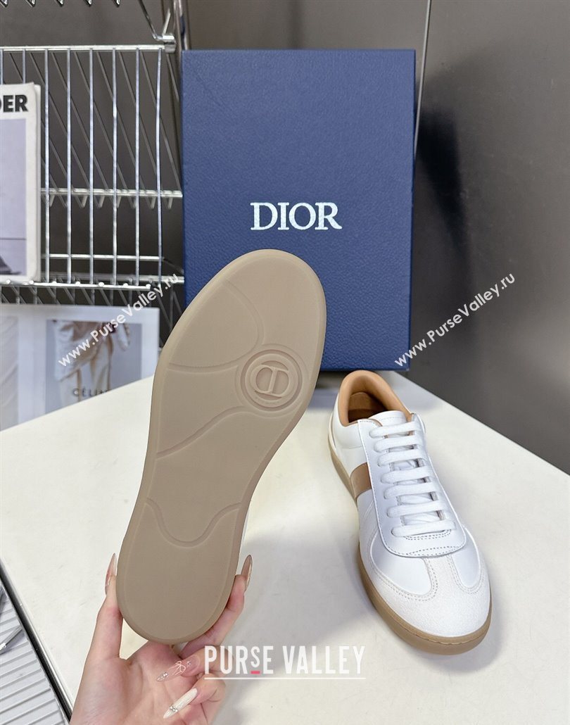 Dior B01 Matchpoint Sneakers in Calfskin and Suede Cognac Brown/White 2025 (HQG-250605035)