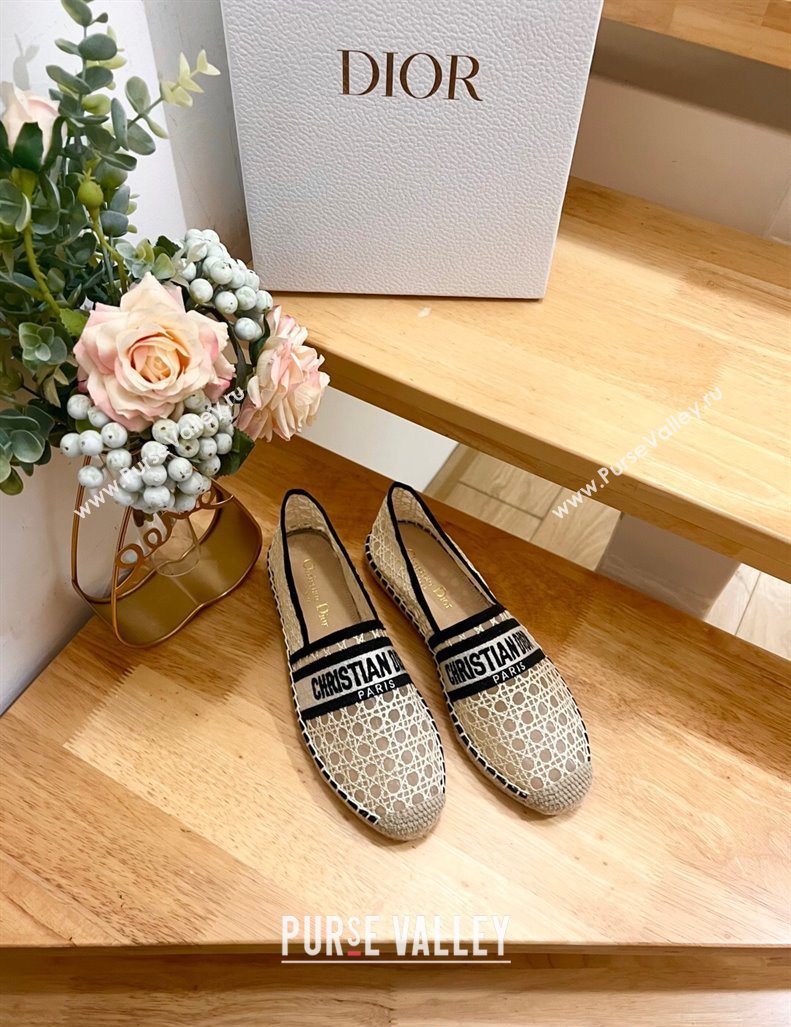 Dior Granville Espadrilles Flat in Cannage Mesh Beige 2025 0605 (MD-250605041)