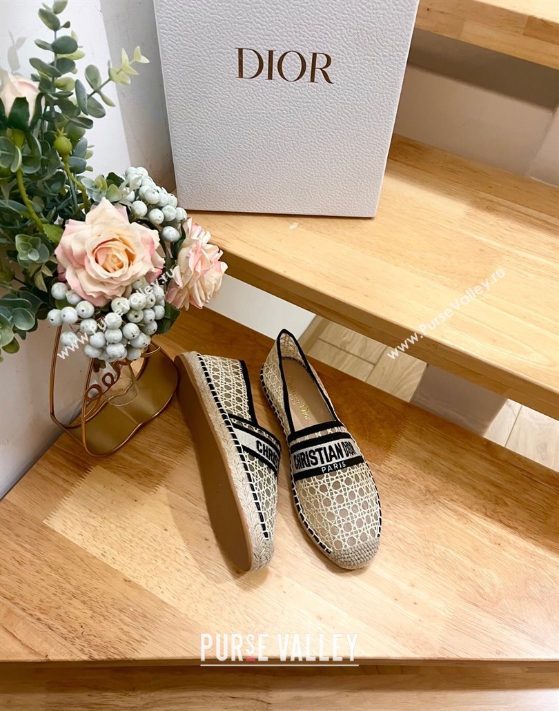 Dior Granville Espadrilles Flat in Cannage Mesh Beige 2025 0605 (MD-250605041)
