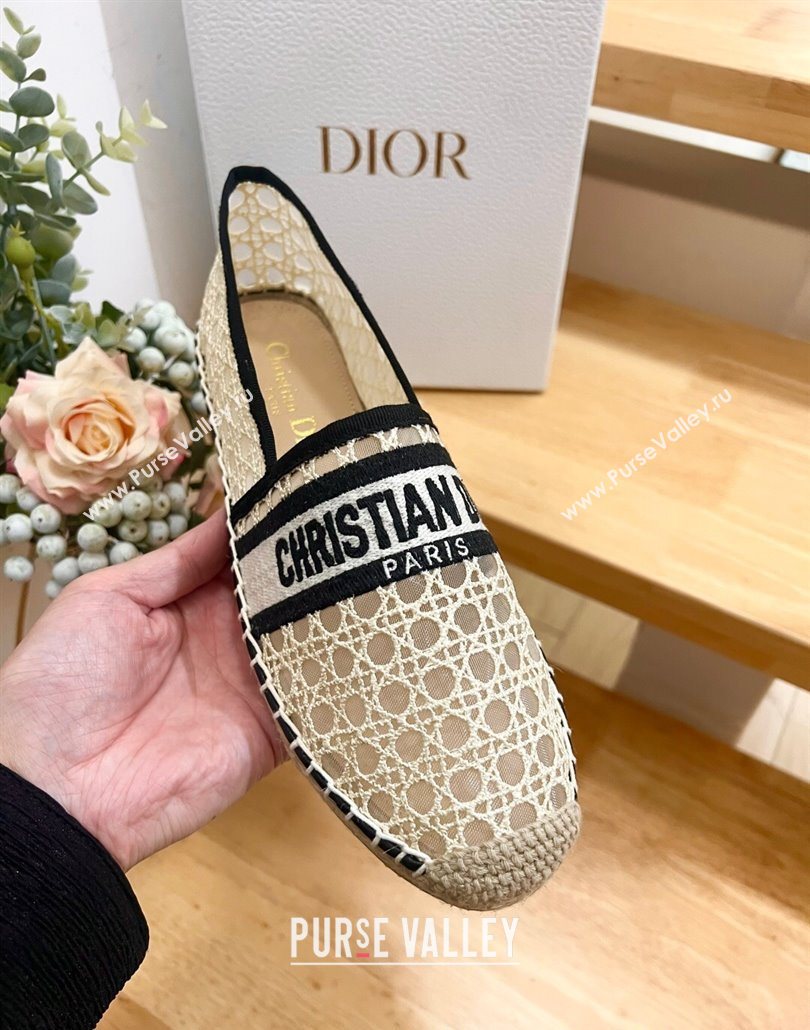 Dior Granville Espadrilles Flat in Cannage Mesh Beige 2025 0605 (MD-250605041)