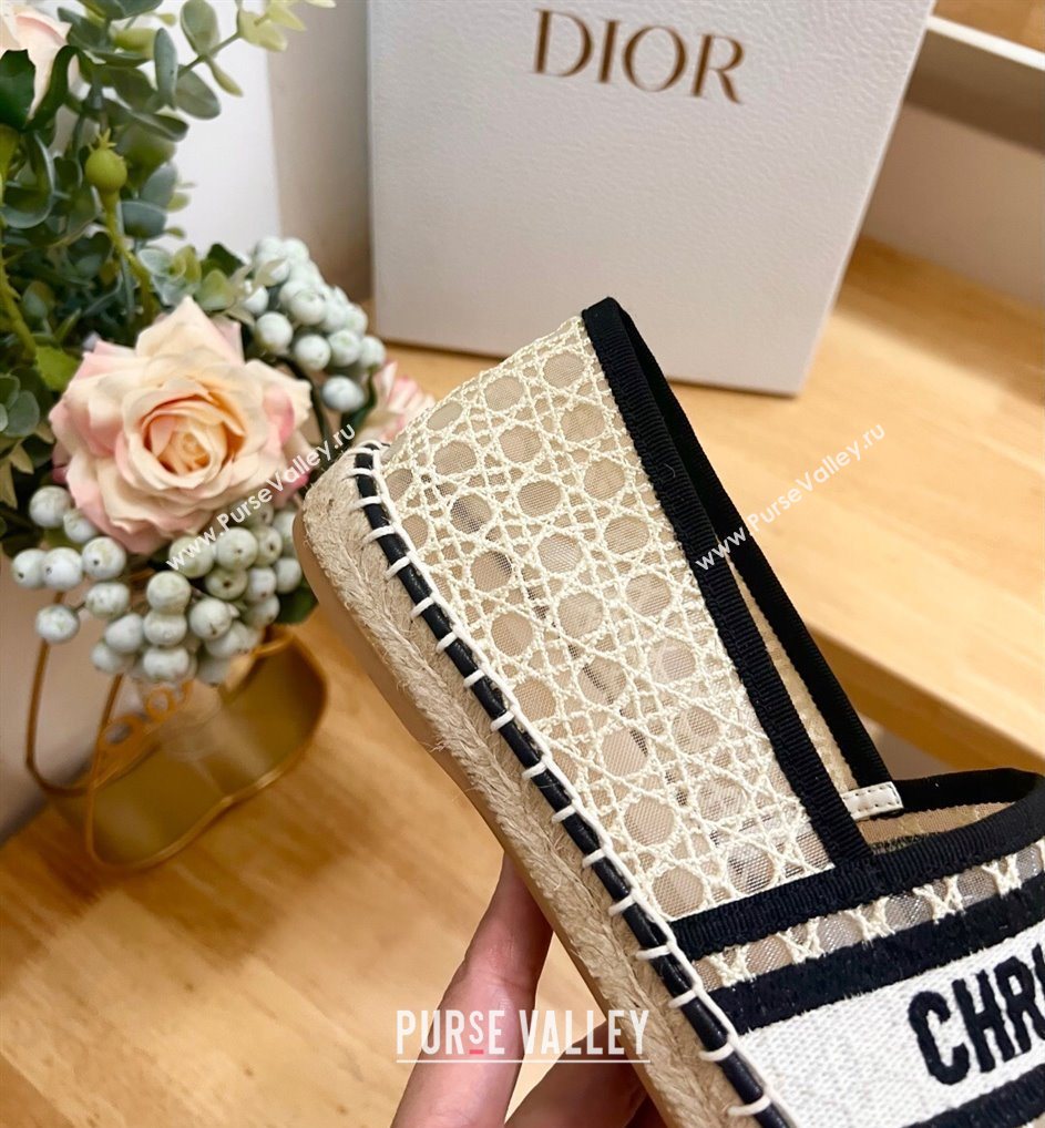 Dior Granville Espadrilles Flat in Cannage Mesh Beige 2025 0605 (MD-250605041)
