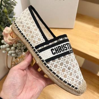 Dior Granville Espadrilles Flat in Cannage Mesh White 2025 0605 (MD-250605042)