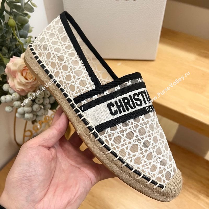 Dior Granville Espadrilles Flat in Cannage Mesh White 2025 0605 (MD-250605042)