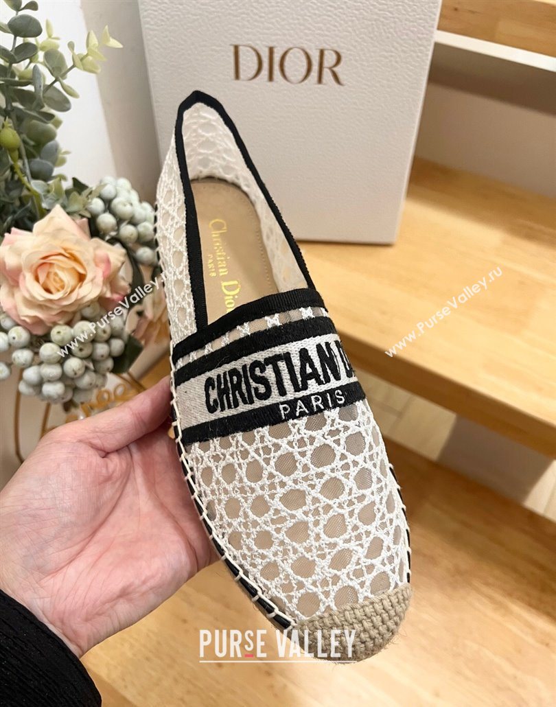 Dior Granville Espadrilles Flat in Cannage Mesh White 2025 0605 (MD-250605042)