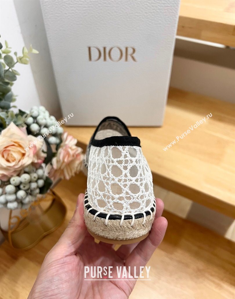 Dior Granville Espadrilles Flat in Cannage Mesh White 2025 0605 (MD-250605042)