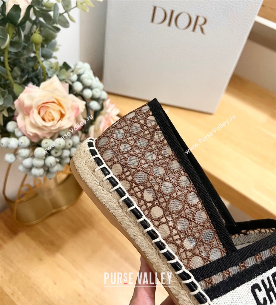Dior Granville Espadrilles Flat in Cannage Mesh Brown 2025 0605 (MD-250605043)