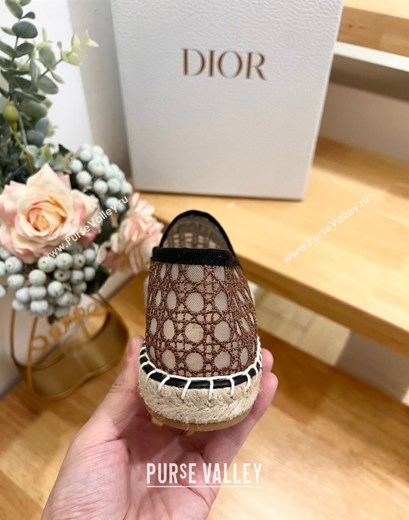 Dior Granville Espadrilles Flat in Cannage Mesh Brown 2025 0605 (MD-250605043)