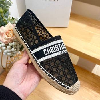 Dior Granville Espadrilles Flat in Cannage Mesh Black 2025 0605 (MD-250605044)