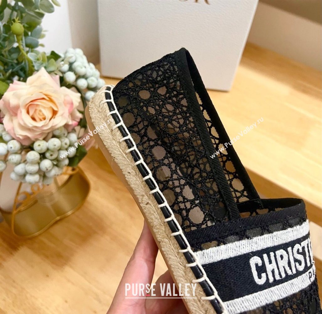 Dior Granville Espadrilles Flat in Cannage Mesh Black 2025 0605 (MD-250605044)