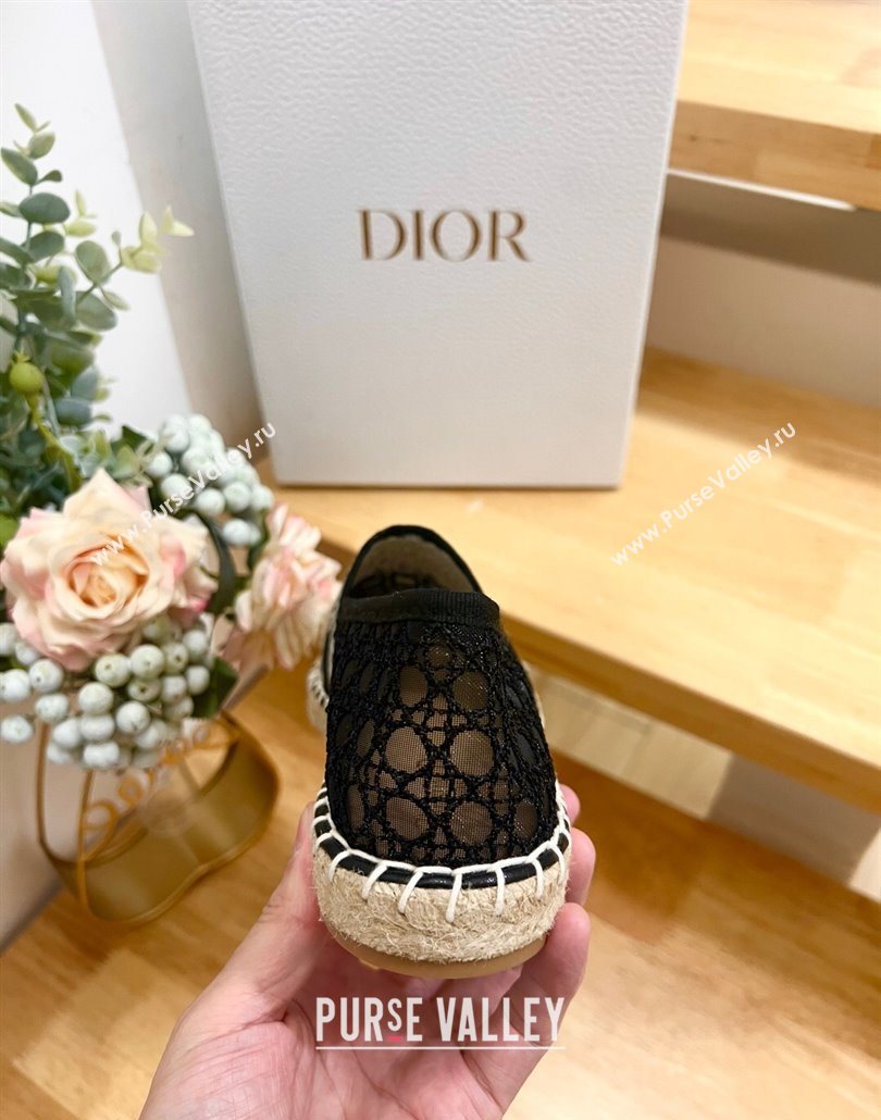 Dior Granville Espadrilles Flat in Cannage Mesh Black 2025 0605 (MD-250605044)