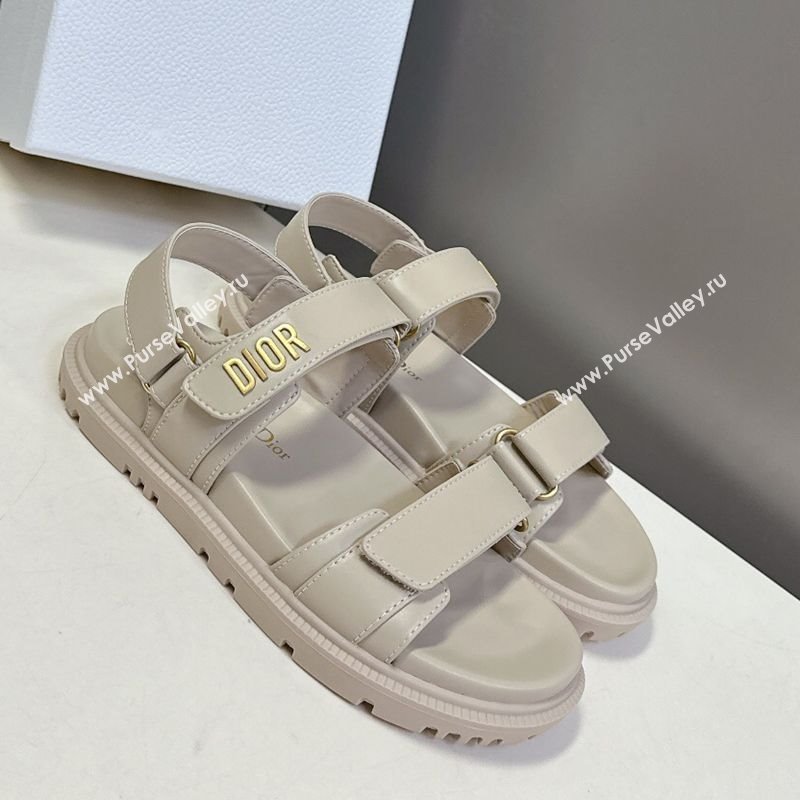 Dior Dioract Flat Strap Sandals in Calfskin Leather Grey 2025 0605 (MD-250605054)