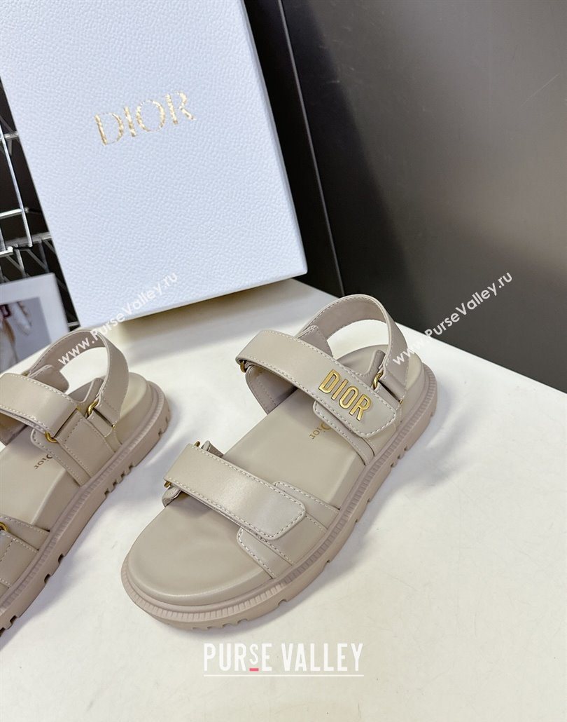 Dior Dioract Flat Strap Sandals in Calfskin Leather Grey 2025 0605 (MD-250605054)