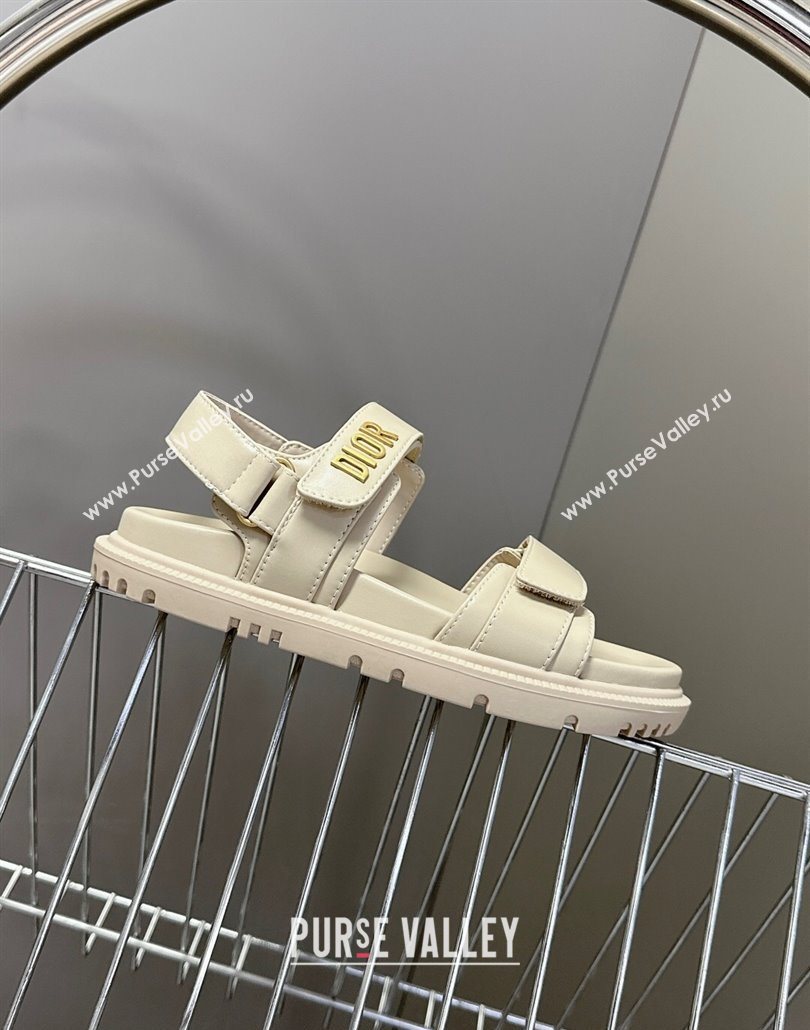 Dior Dioract Flat Strap Sandals in Calfskin Leather Grey 2025 0605 (MD-250605054)