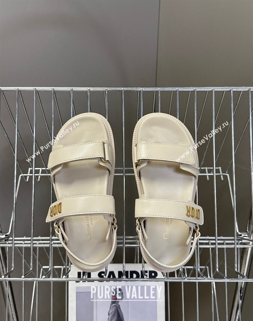 Dior Dioract Flat Strap Sandals in Calfskin Leather Grey 2025 0605 (MD-250605054)