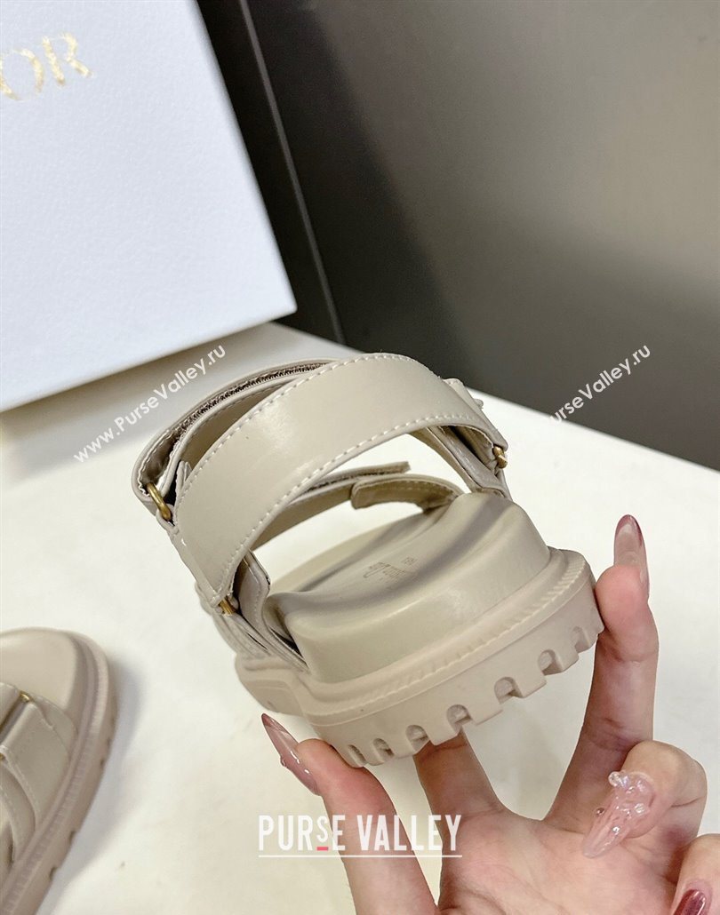 Dior Dioract Flat Strap Sandals in Calfskin Leather Grey 2025 0605 (MD-250605054)