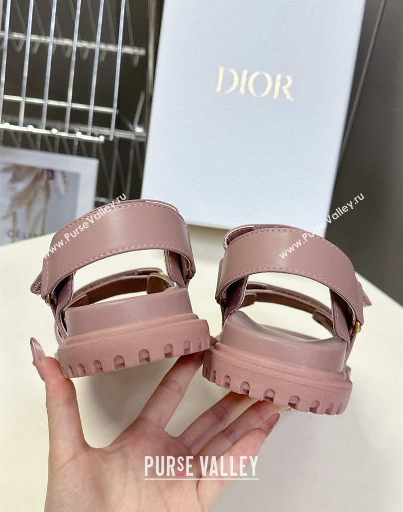 Dior Dioract Flat Strap Sandals in Calfskin Leather Pink 2025 0605 (MD-250605057)