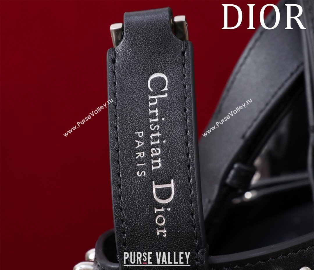 Dior Small Toujours Bag in Black Calfskin Leather with Studs Trim 2025 M1188 (XXG-250403101)